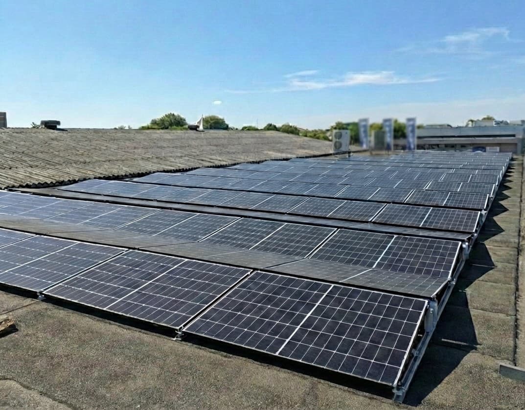 62 kW Mieterstromprojekt Niebüll - PV-Anlage Flachdach