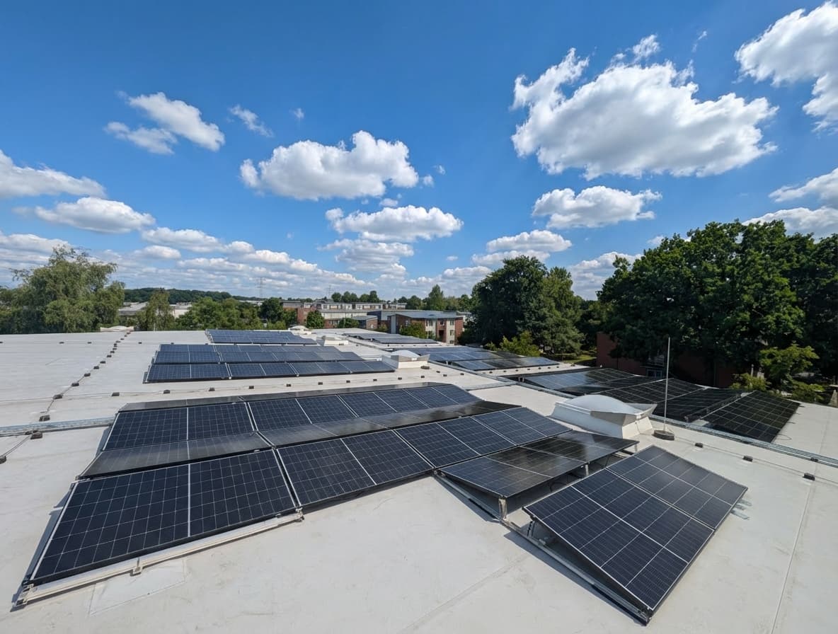 Commercial hall with a PV system on the roof